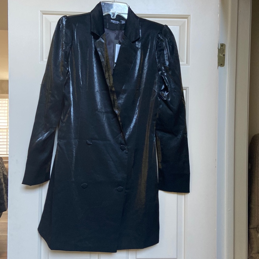 Nasty gal Blazer Dress Black ‼️Metallic‼️size 6 ‼️NWT‼️